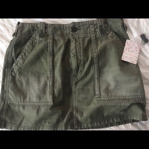 Free people army green utility skirt
